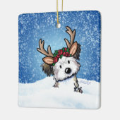 Havanese Rentier Keramik Ornament (Links)