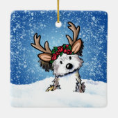 Havanese Rentier Keramik Ornament (Rückseite)