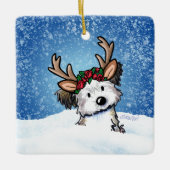Havanese Rentier Keramik Ornament (Vorderseite)