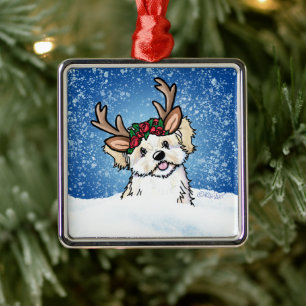 Havanese Rentier Metal Ornament Aus Metall