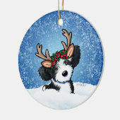 Havanese Rentier Weihnachtsdekoration Keramik Ornament (Links)