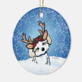 Havanese Rentier Weihnachtsdekoration Keramik Ornament (Links)