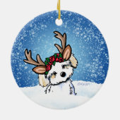 Havanese Rentier Weihnachtsdekoration Keramik Ornament (Hinten)