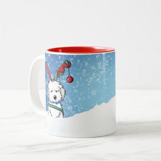 Havanese Rentier Weihnachtsfeier Tasse (Vorderseite Links)