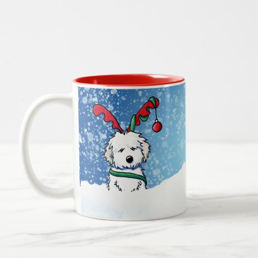 Havanese Rentier Weihnachtsfeier Tasse (Links)