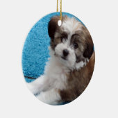 Havanese Rettungs-Welpe Keramikornament (Rechts)