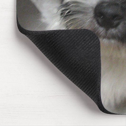 Havanese Rettungs-Welpe Schwarzweiss Mousepad (Ecke)