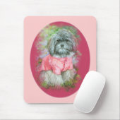 Havanese rosa Coat Art Portrait Mousepad (Mit Mouse)