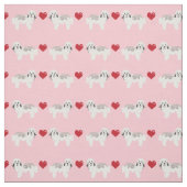 Havanese Rosa Herzen Liebe Hund Stoff (Muster)