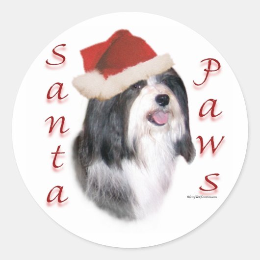 Havanese Santa Paws Runder Aufkleber (Vorderseite)