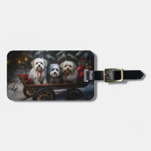 Havanese Schneeschlitten Weihnachtsdekoration  Gepäckanhänger