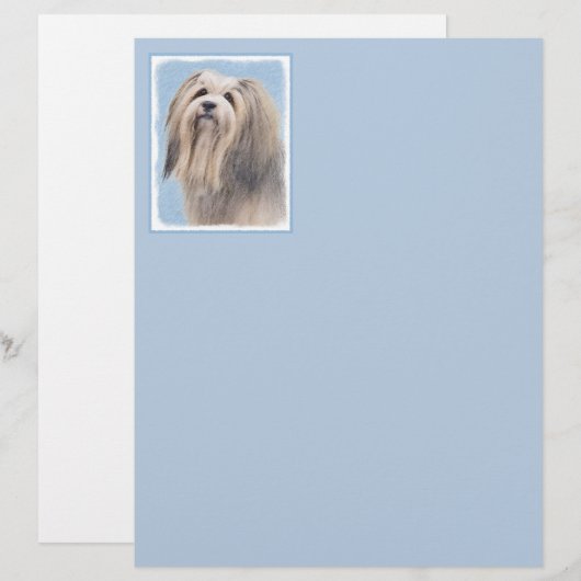 Havanese (Silber) Malerei - Niedliche Original Hun (Vorne/Hinten)