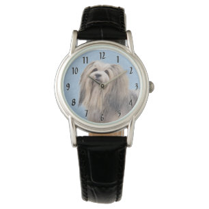 Havanese (Silber) Malerei - Niedliche Original Hun Armbanduhr