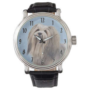 Havanese (Silber) Malerei - Niedliche Original Hun Armbanduhr