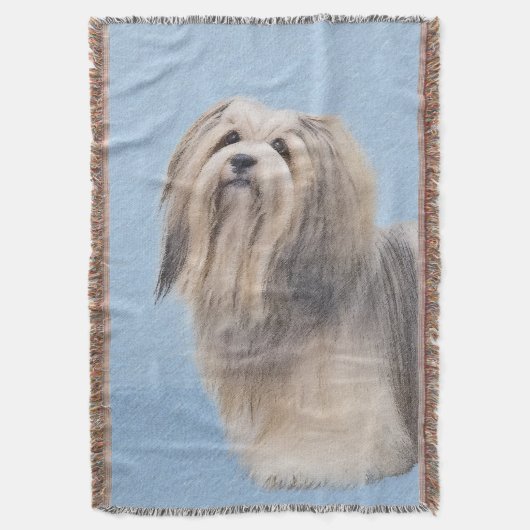 Havanese (Silber) Malerei - Niedliche Original Hun Decke (Vorderseite Vertikal)