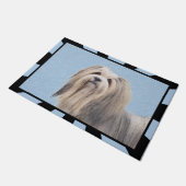 Havanese (Silber) Malerei - Niedliche Original Hun Fußmatte (Schrägansicht)