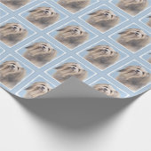 Havanese (Silber) Malerei - Niedliche Original Hun Geschenkpapier (Ecke)