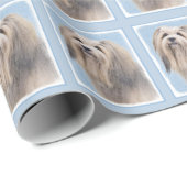 Havanese (Silber) Malerei - Niedliche Original Hun Geschenkpapier (Rolleneckpunkt)