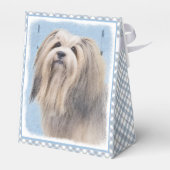 Havanese (Silber) Malerei - Niedliche Original Hun Geschenkschachtel (Rückseite)