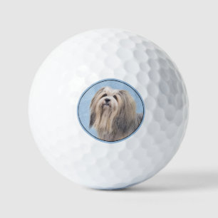 Havanese (Silber) Malerei - Niedliche Original Hun Golfball