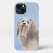 Havanese (Silber) Malerei - Niedliche Original Hun iPhone Hülle (Rückseite)