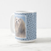 Havanese (Silber) Malerei - Niedliche Original Hun Kaffeetasse (Vorderseite Links)