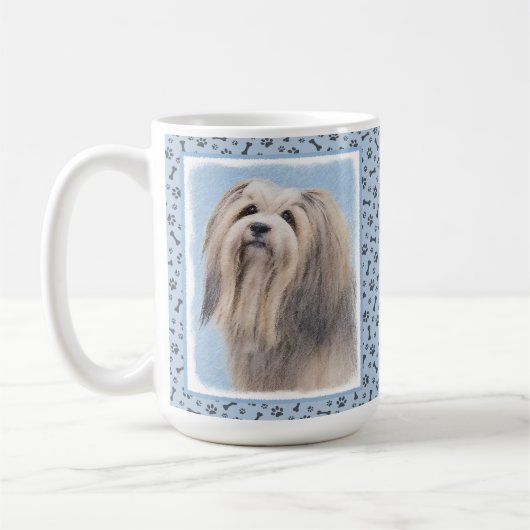Havanese (Silber) Malerei - Niedliche Original Hun Kaffeetasse (Links)