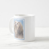 Havanese (Silber) Malerei - Niedliche Original Hun Kaffeetasse (Vorderseite Links)
