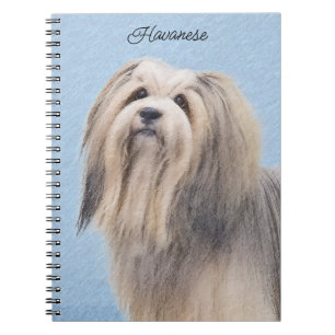 Havanese (Silber) Malerei - Niedliche Original Hun Notizblock
