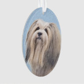 Havanese (Silber) Malerei - Niedliche Original Hun Ornament (Vorderseite)