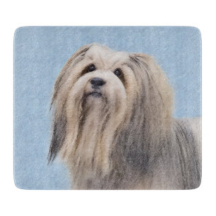Havanese (Silber) Malerei - Niedliche Original Hun Schneidebrett