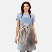 Havanese (Silber) Malerei - Niedliche Original Hun Schürze (Getragen)
