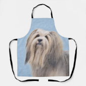 Havanese (Silber) Malerei - Niedliche Original Hun Schürze (Vorderseite)
