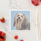 Havanese (Silber) Malerei - Niedliche Original Hun Serviette (Beispiel)