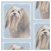 Havanese (Silber) Malerei - Niedliche Original Hun Stoff (Nahaufnahme)