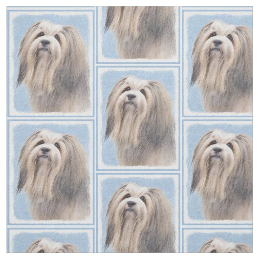 Havanese (Silber) Malerei - Niedliche Original Hun Stoff (Muster)