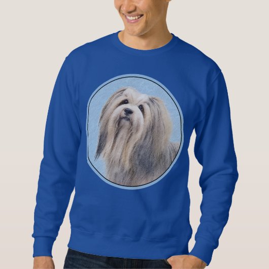 Havanese (Silber) Malerei - Niedliche Original Hun Sweatshirt (Vorderseite)