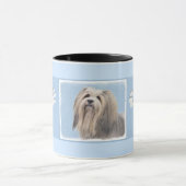 Havanese (Silber) Malerei - Niedliche Original Hun Tasse (Zentrum)