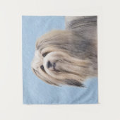 Havanese (Silber) Malerei - Niedliche Original Hun Wandteppich (Vorderseite)