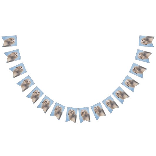 Havanese (Silber) Malerei - Niedliche Original Hun Wimpelkette (Alle)