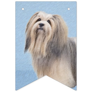 Havanese (Silber) Malerei - Niedliche Original Hun Wimpelkette