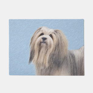 Havanese (silberne) Malerei - niedliche Fußmatte