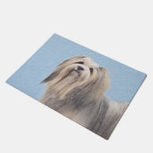 Havanese (silberne) Malerei - niedliche Fußmatte (Schrägansicht)