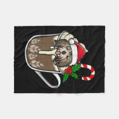 Havanese sitzt in Kakao-heiße Schokolade Christm Fleecedecke (Vorderseite (Horizontal))