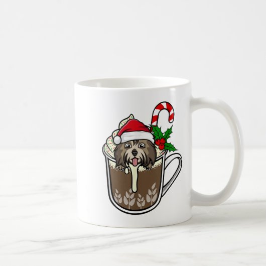 Havanese sitzt in Kakao-heiße Schokolade Christm Kaffeetasse (Rechts)