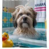 Havanese Sloppy Sleepy Niedlich Funny Duschvorhang (Vorderseite)