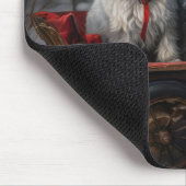 Havanese Snowy Sleigh Weihnachtsdekor Mousepad (Ecke)