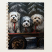 Havanese Snowy Sleigh Weihnachtsdekor Planer (Vorderseite)