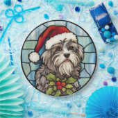 Havanese Stached Glass Christmas Pappteller (Party)