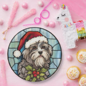 Havanese Stached Glass Christmas Pappteller (Party)